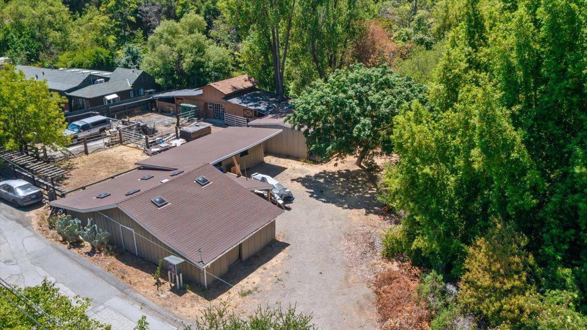 4119 Alpine Road Portola Valley, CA 94028 - Photo 32 of 38 an aerial view of a house with a yard