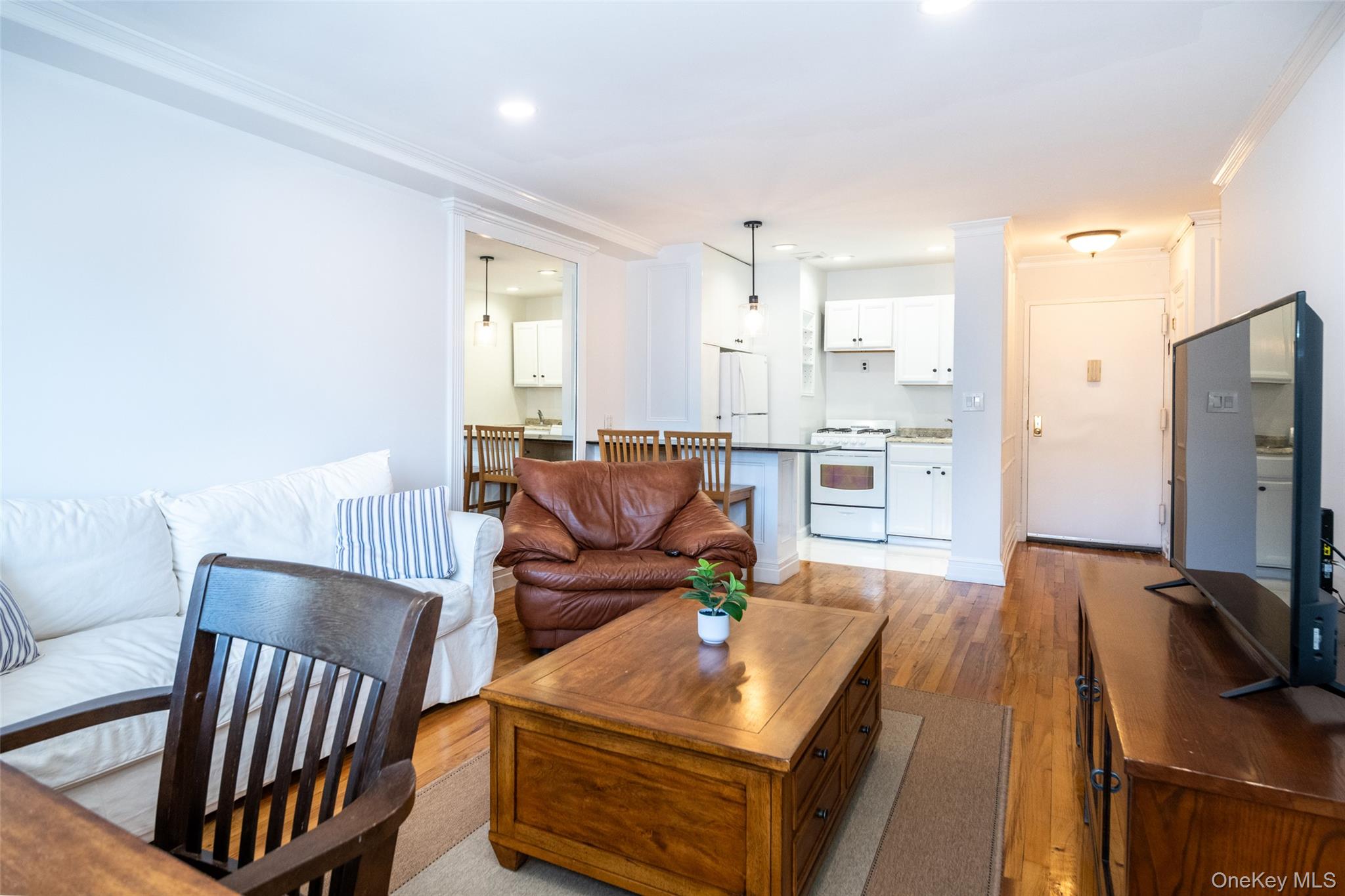 2221 Palmer Avenue, Unit 3D New Rochelle, NY 10801 - Photo 11 of 18 a living room with furniture and a flat screen tv