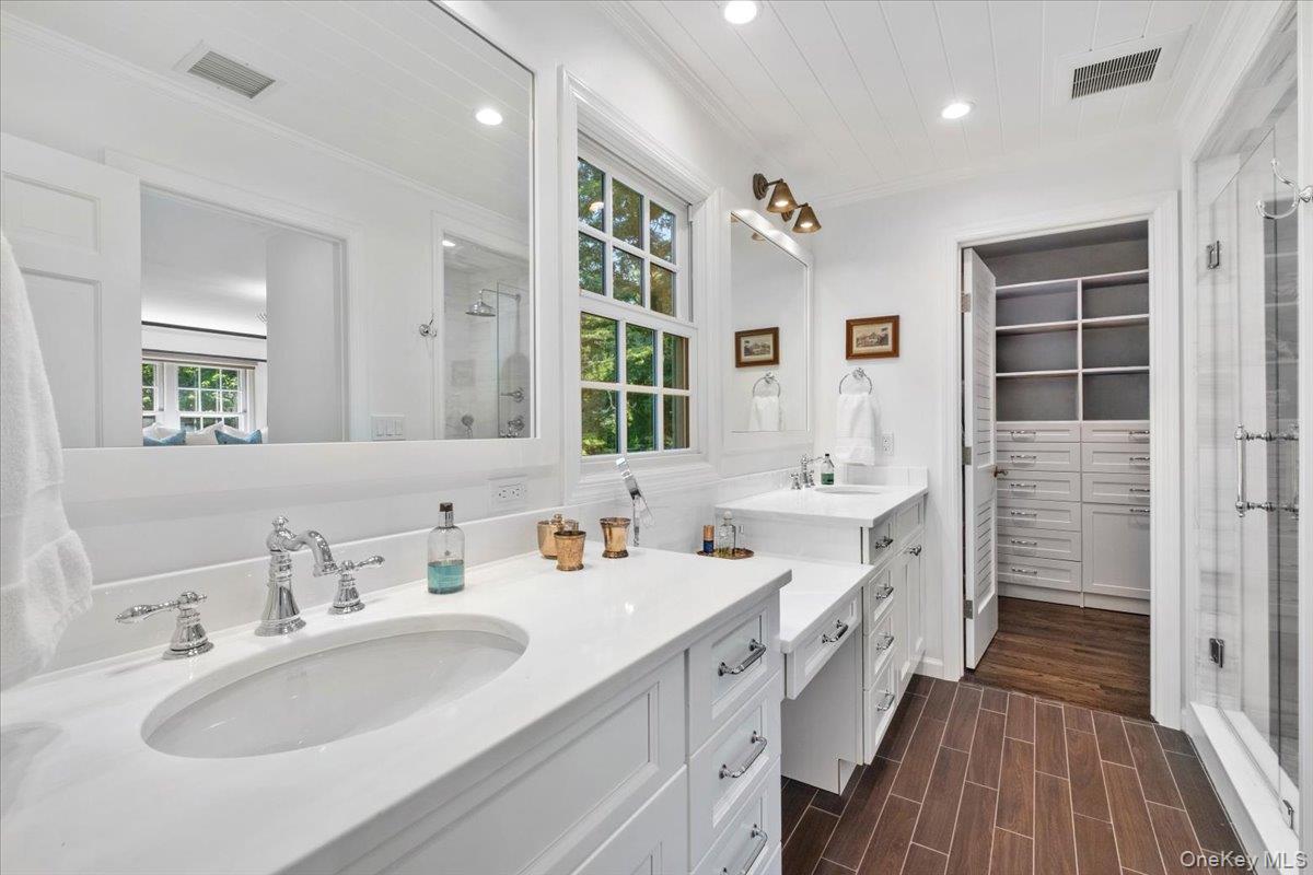 911 Cove Road Mamaroneck, NY 10543 - Photo 22 of 37 Fully Renovated Primary Bathroom adjacent to WIC