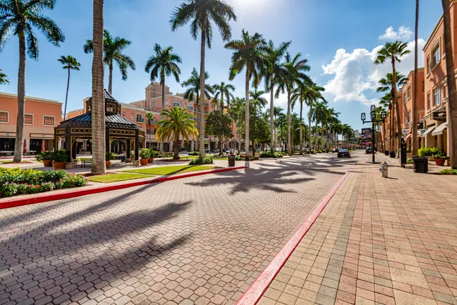 a view of a street with a building