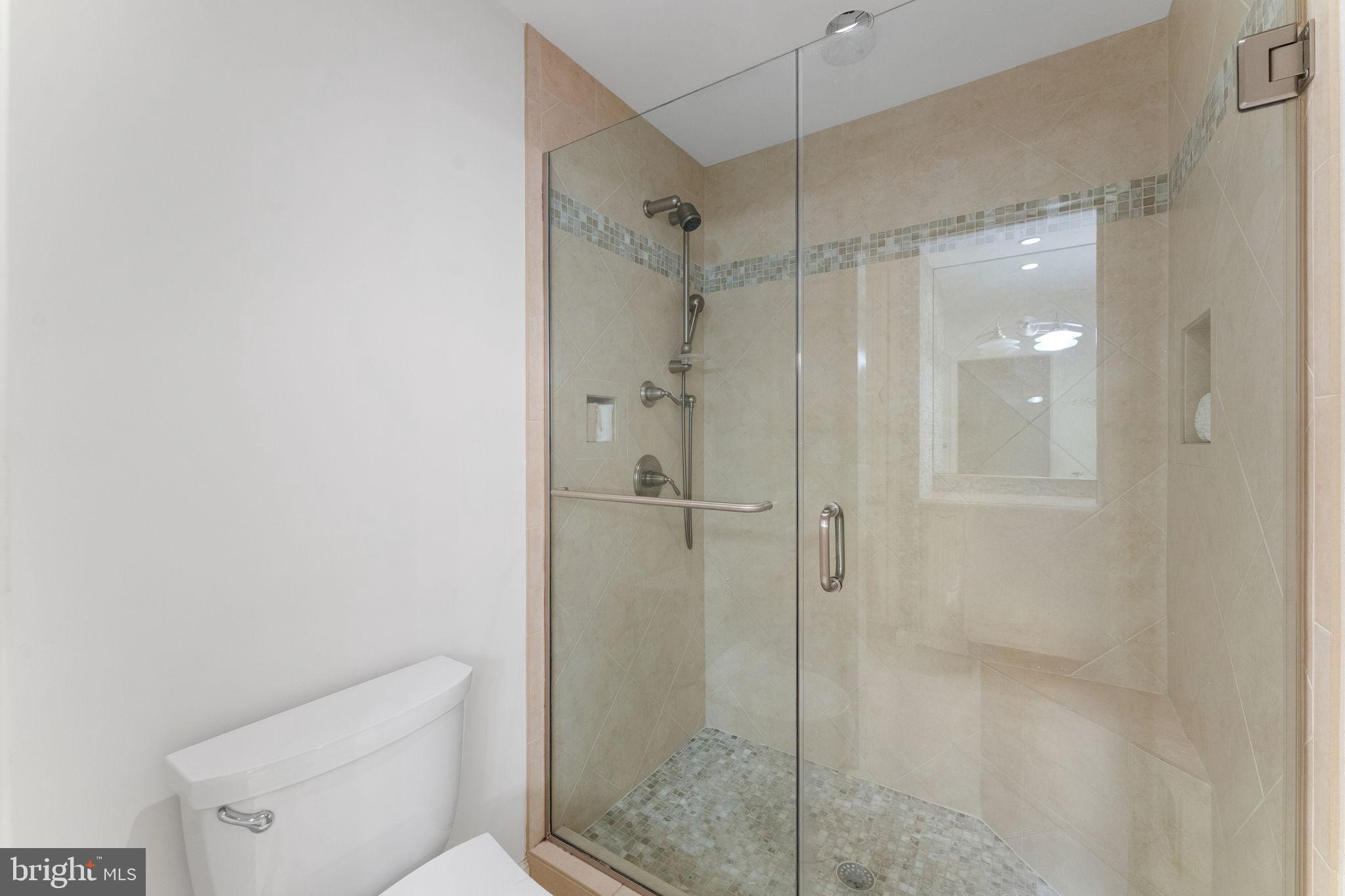 6619 Madison McLean Drive McLean, VA 22101 - Photo 24 of 54 a bathroom with a shower a toilet and sink