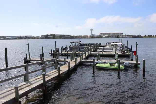 a view of a terrace with wooden benches