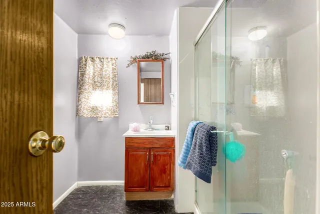 a bathroom with a shower