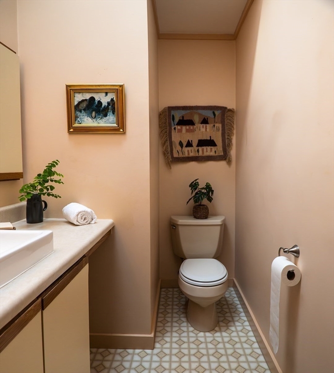 1 Long Plain Road Leverett, MA 01054 - Photo 23 of 39 a bathroom with a toilet a sink and mirror