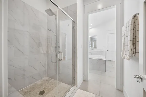 a bathroom with a shower