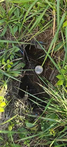 a view of a big yard with lots of green space