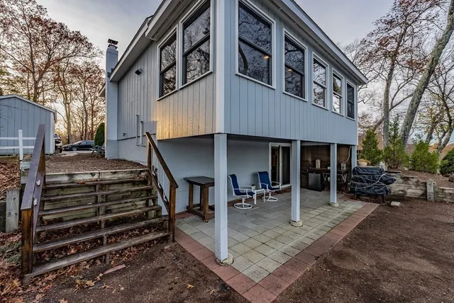 a view of a house with a patio