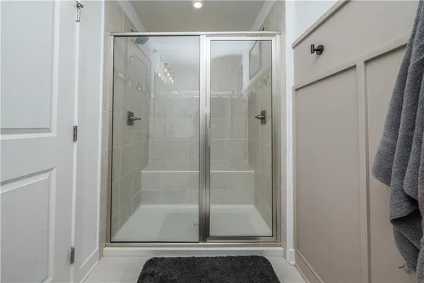a bathroom with a shower