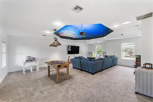 a living room with furniture