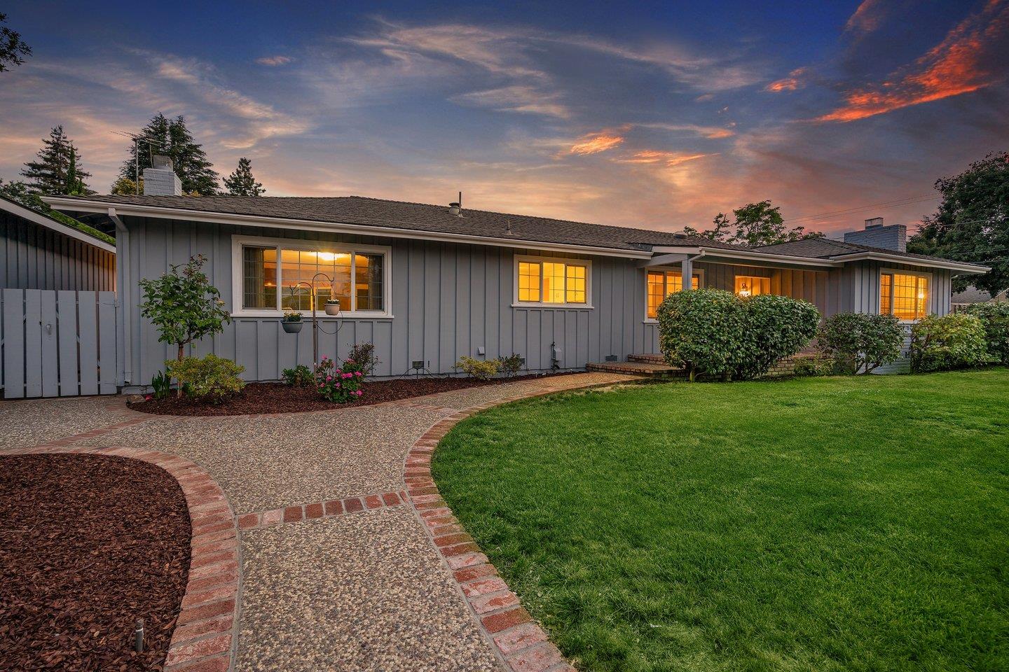 390 Cecelia Way Los Altos, CA 94022 - Photo 47 of 48 a front view of a house with a garden and plants