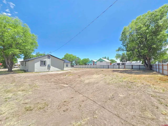 a view of backyard of house
