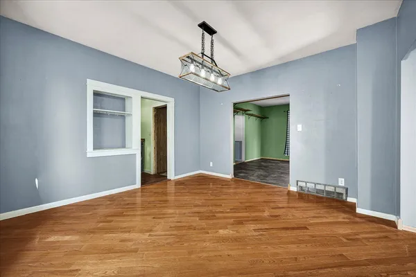 a view of livingroom with kitchen