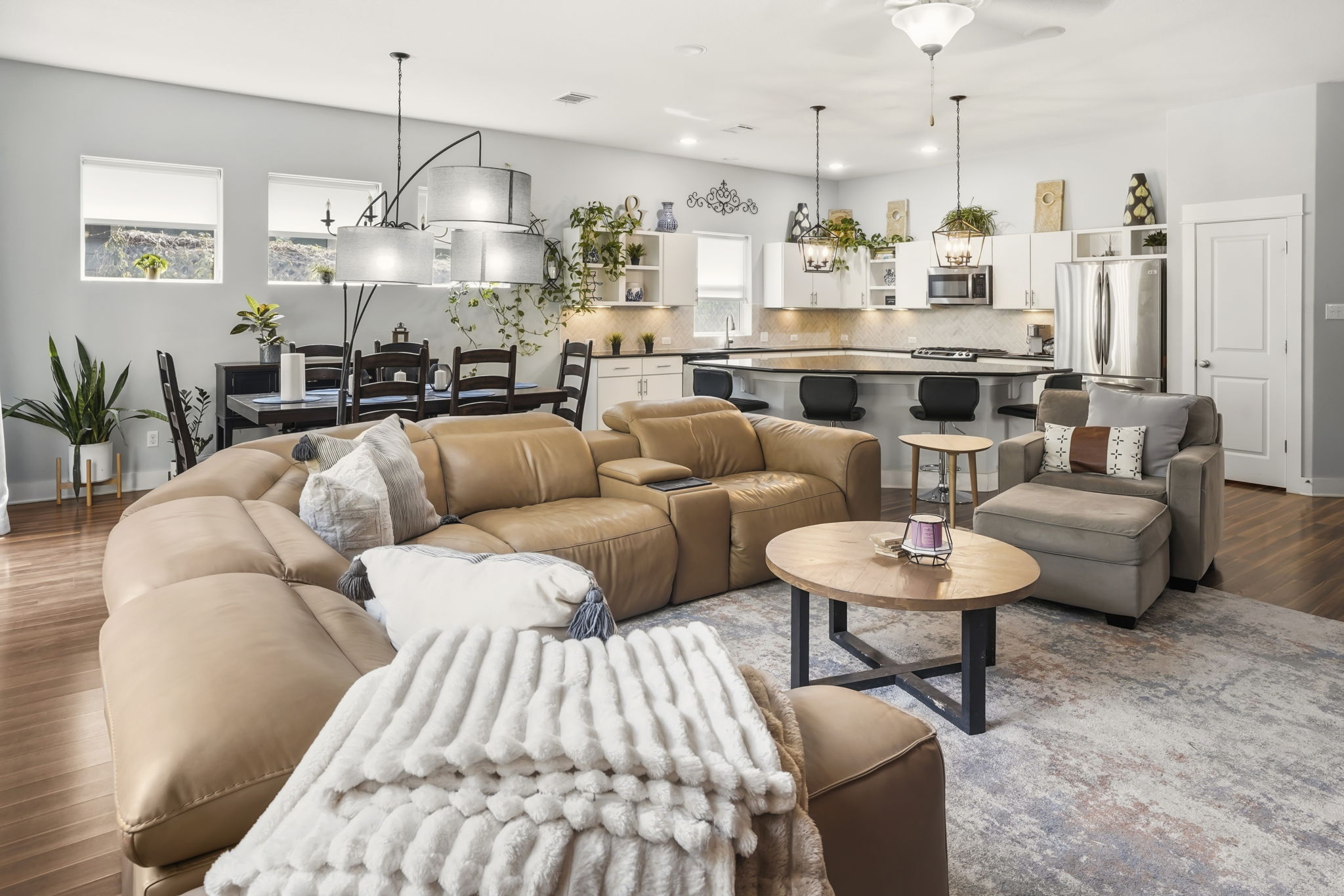 504 Bowery Trail Austin, TX 78753 - Photo 13 of 38 Living room featuring wood finished floors and baseboards