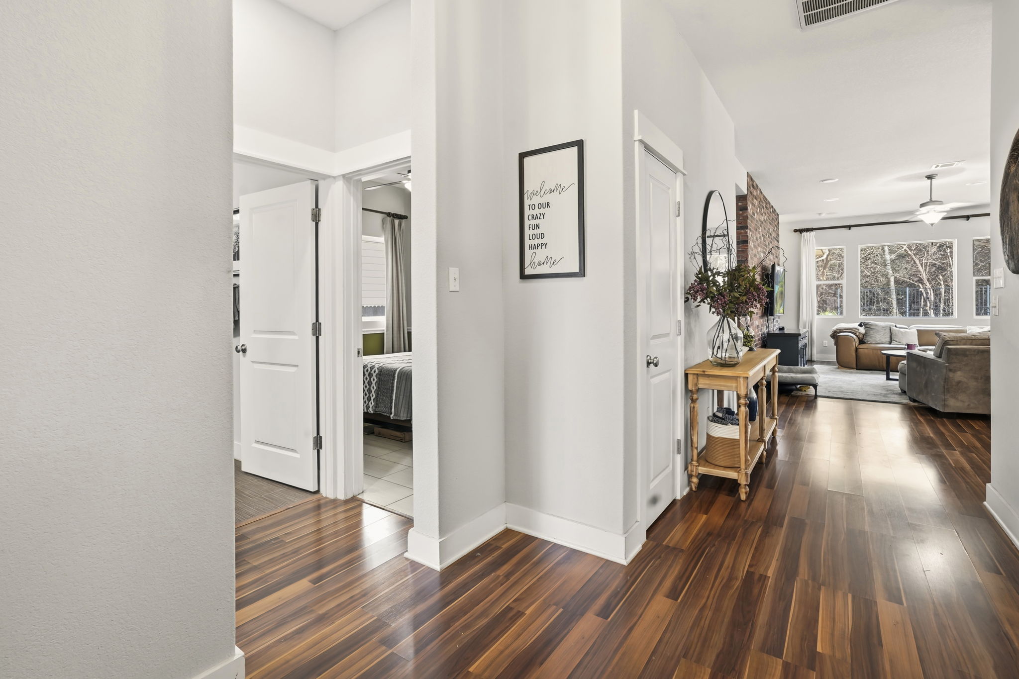 504 Bowery Trail Austin, TX 78753 - Photo 7 of 38 Hall featuring dark wood-style floors