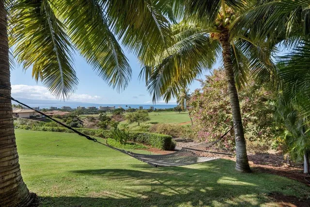 a view of swimming pool with a garden