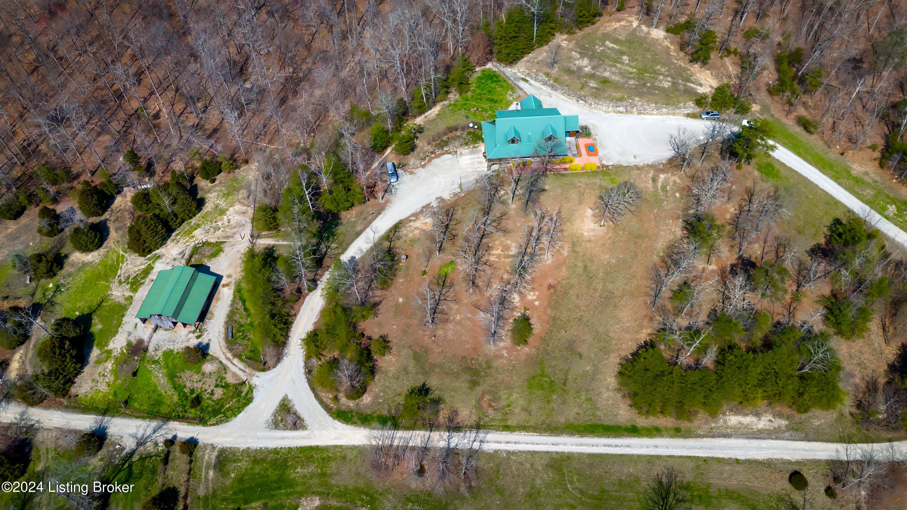 540 Timber Rdg Court Lebanon Junction, KY 40150 - Photo 6 of 51 ariel view of the home and the 3 sided metal shop next to barn