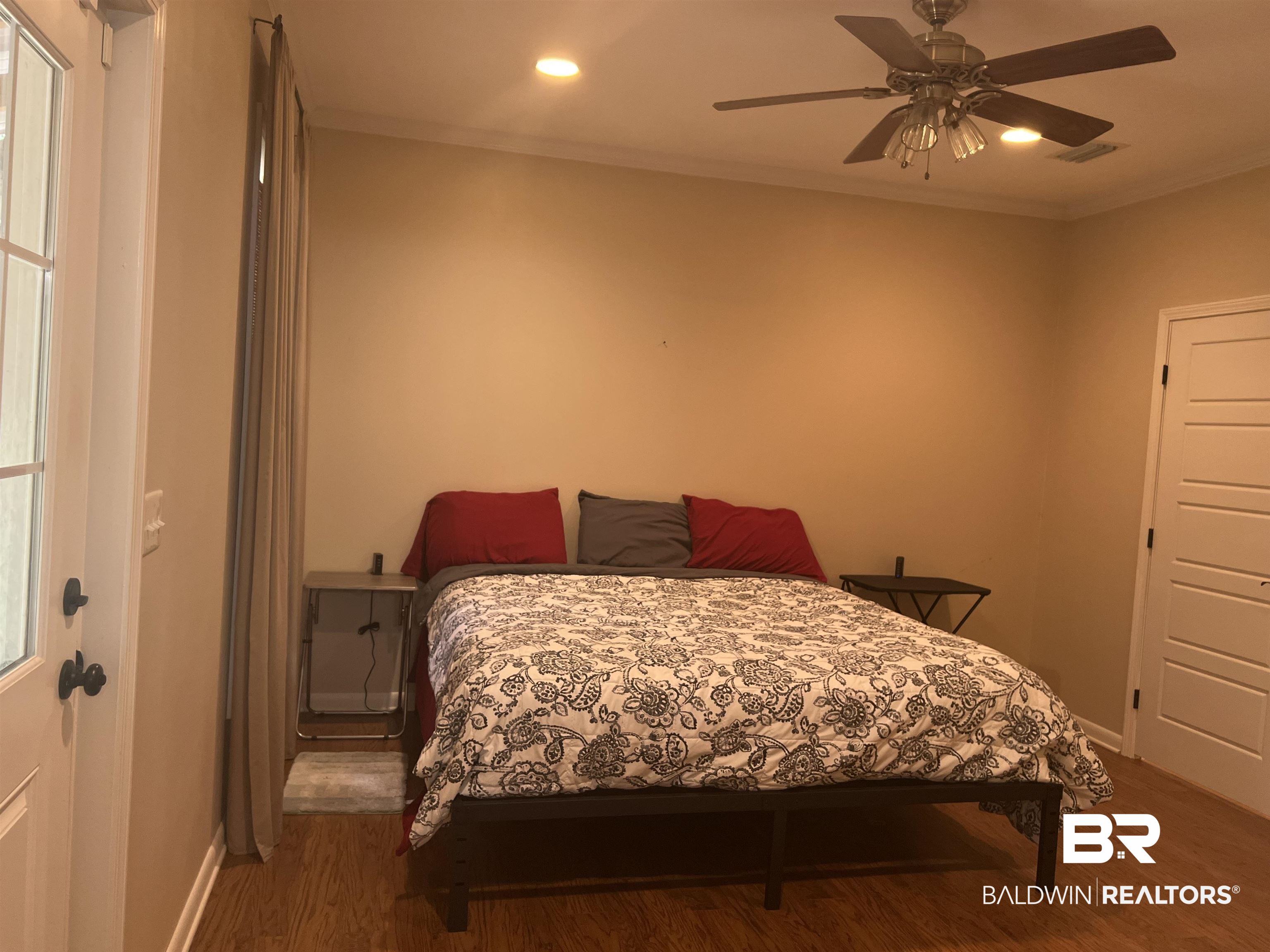102 Brown Road Evergreen, AL 36401 - Photo 10 of 26 Bedroom with wood finished floors, recessed lighting, crown molding, and ceiling fan