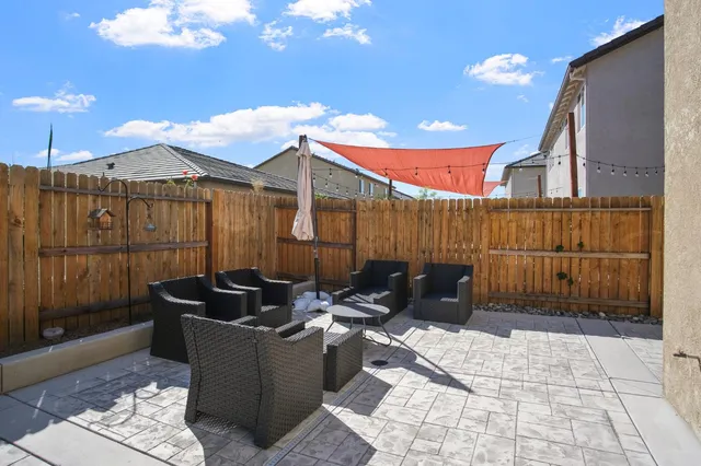 a outdoor space with patio furniture