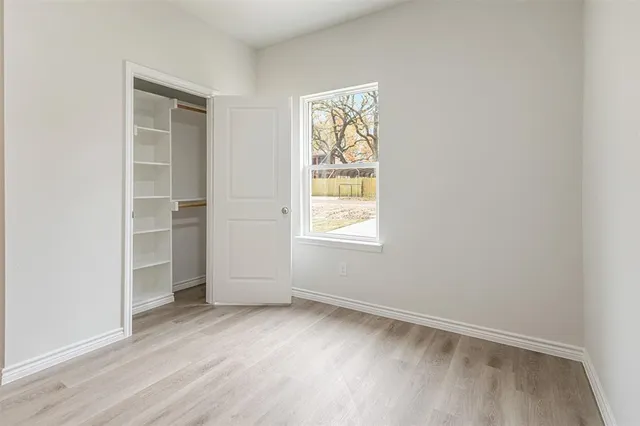 an empty room with a window