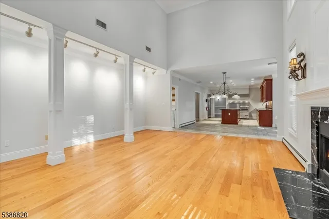 a view of empty room with a sink