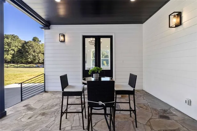 a view of a outdoor seating area