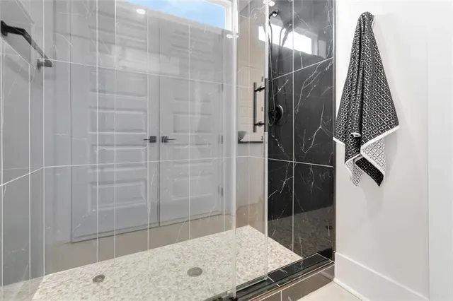a bathroom with a shower