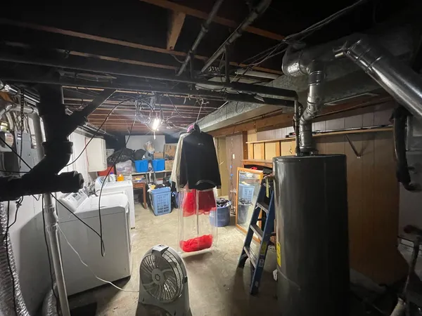 a view of storage and utility room