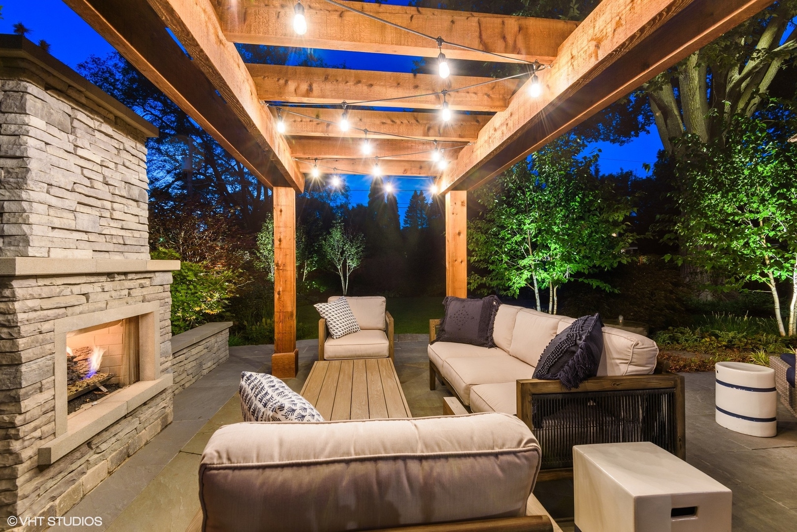 Undisclosed Address Wilmette, IL 60091 - Photo 50 of 57 a outdoor living space with patio furniture and a fireplace
