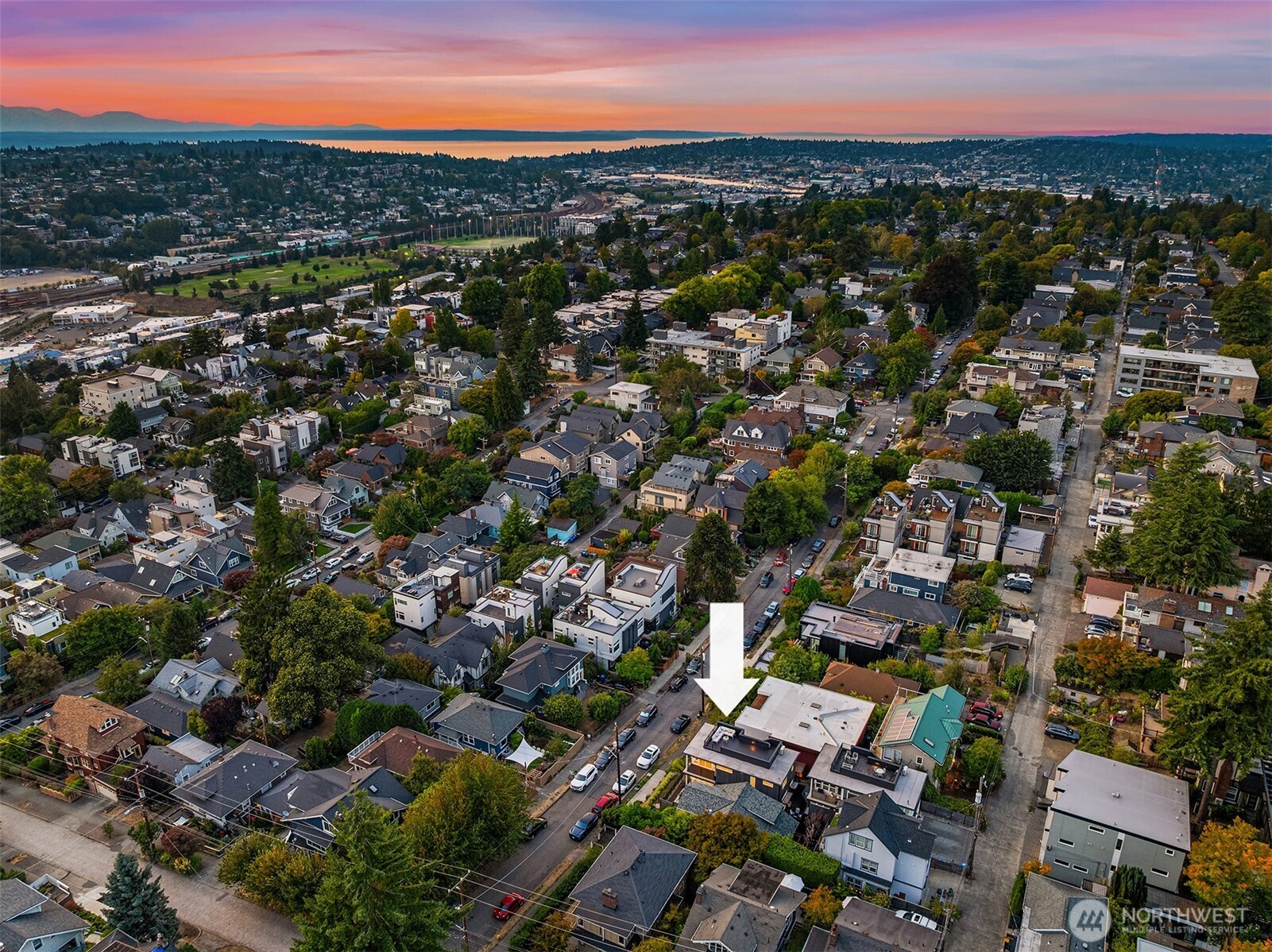 1910 8th Avenue West, Unit B Seattle, WA 98119 - Photo 39 of 40 an aerial view of a city with lots of residential buildings