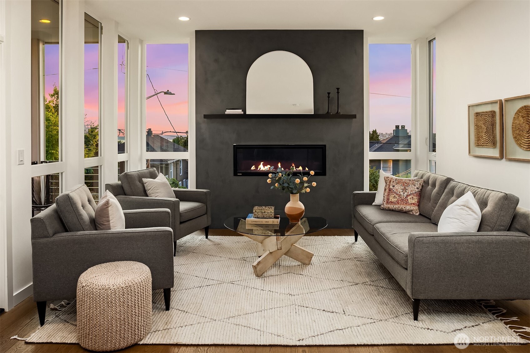 1910 8th Avenue West, Unit B Seattle, WA 98119 - Photo 4 of 40 a living room with furniture and a fireplace
