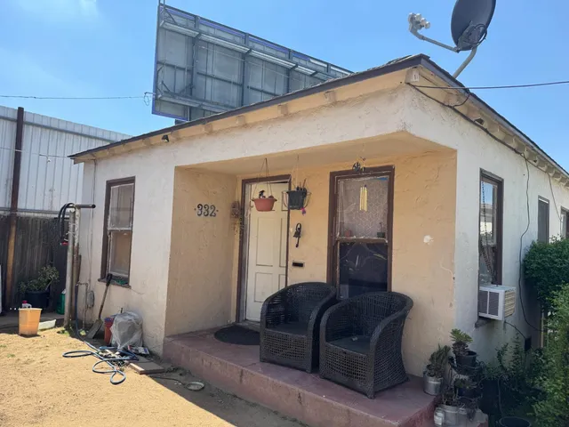 a view of wooden house