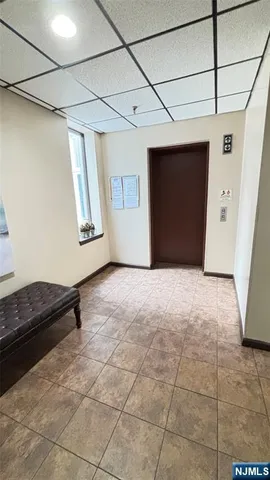 a view of a room with windows