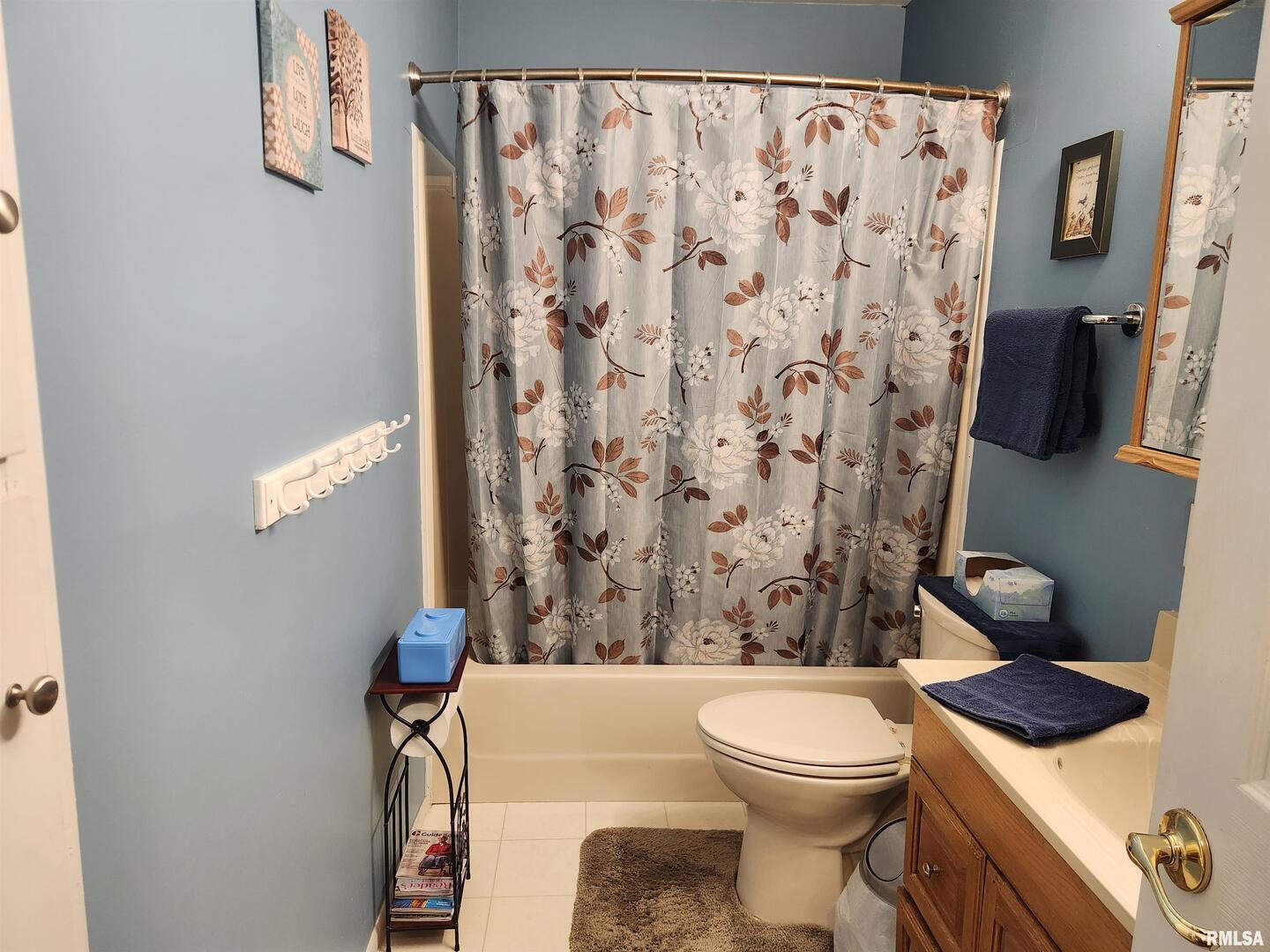 15766 East Tilton Road Ina, IL 62846 - Photo 32 of 59 a bathroom with a toilet and a shower curtain