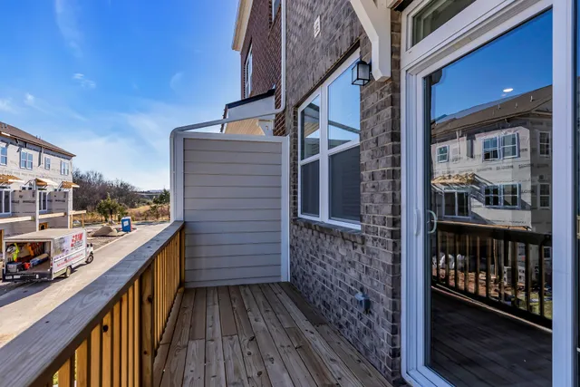 a balcony with street view