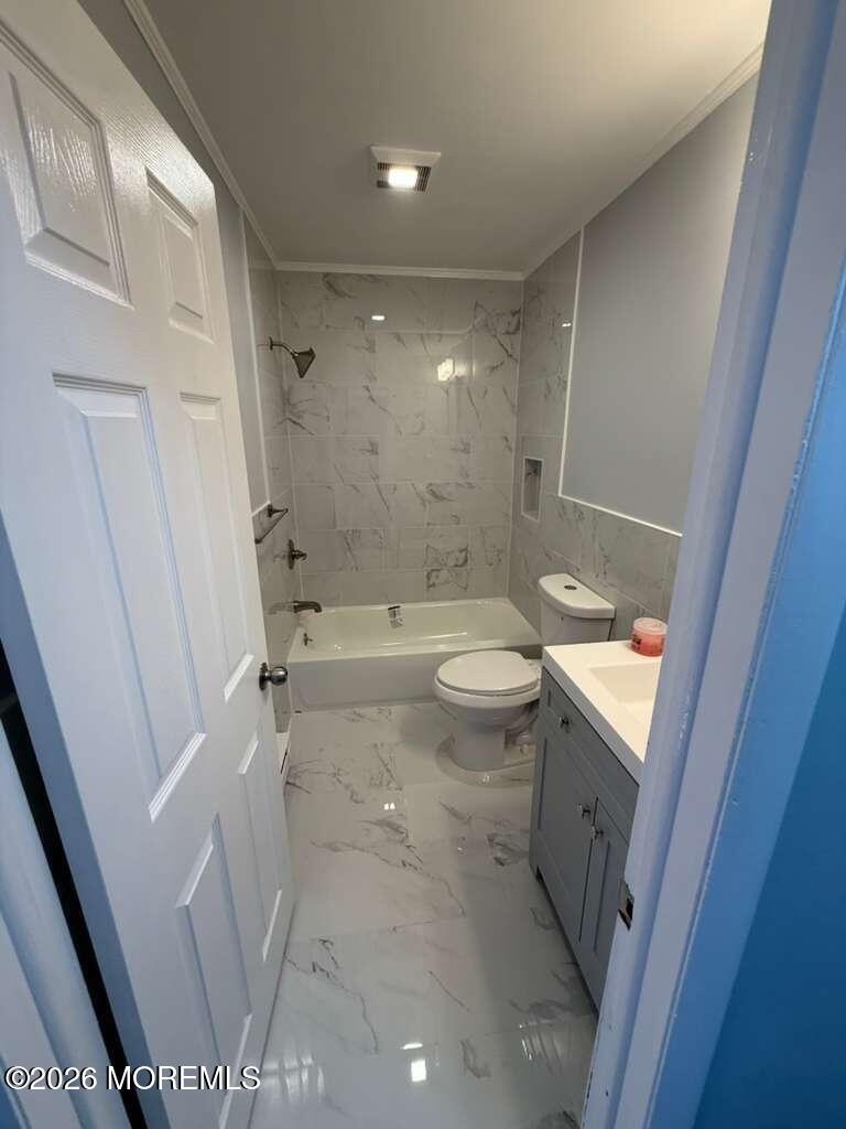 38 Noble Road Sicklerville, NJ 08081 - Photo 6 of 6 a bathroom with a granite countertop sink toilet and shower