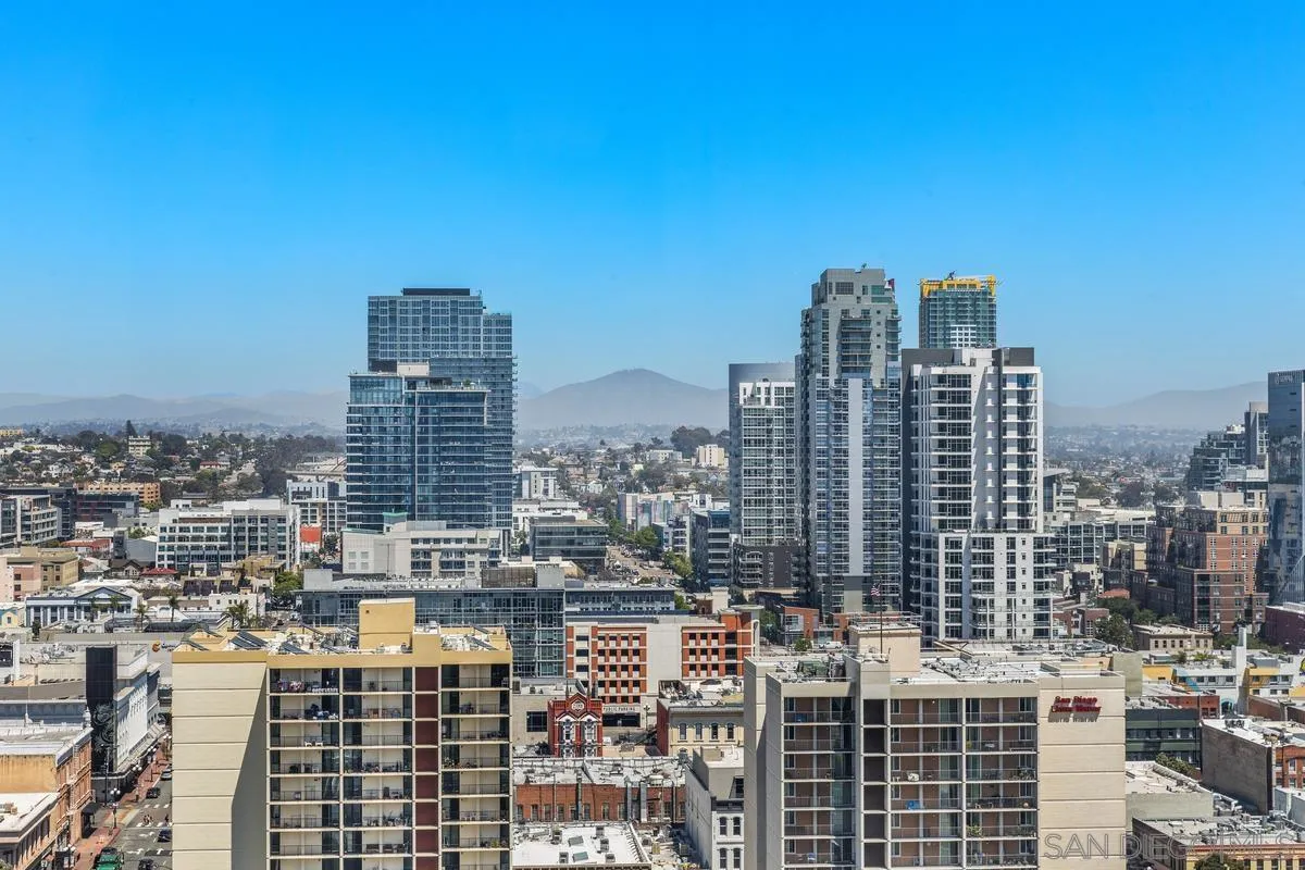 645 Front Street, Unit 2004 San Diego, CA 92101 - Photo 40 of 47 a city view with tall buildings