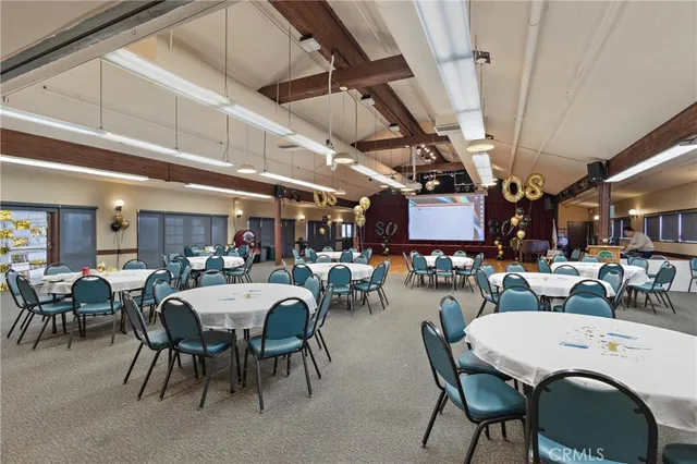 a view of a dining area with furniture
