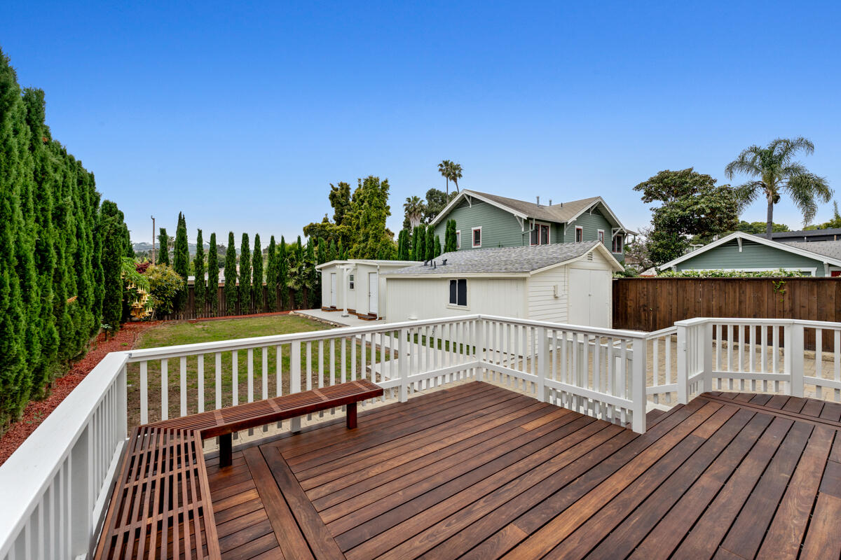 1309 Castillo Street Santa Barbara, CA 93101 - Photo 26 of 41 a view of a roof deck with wooden floor and fence