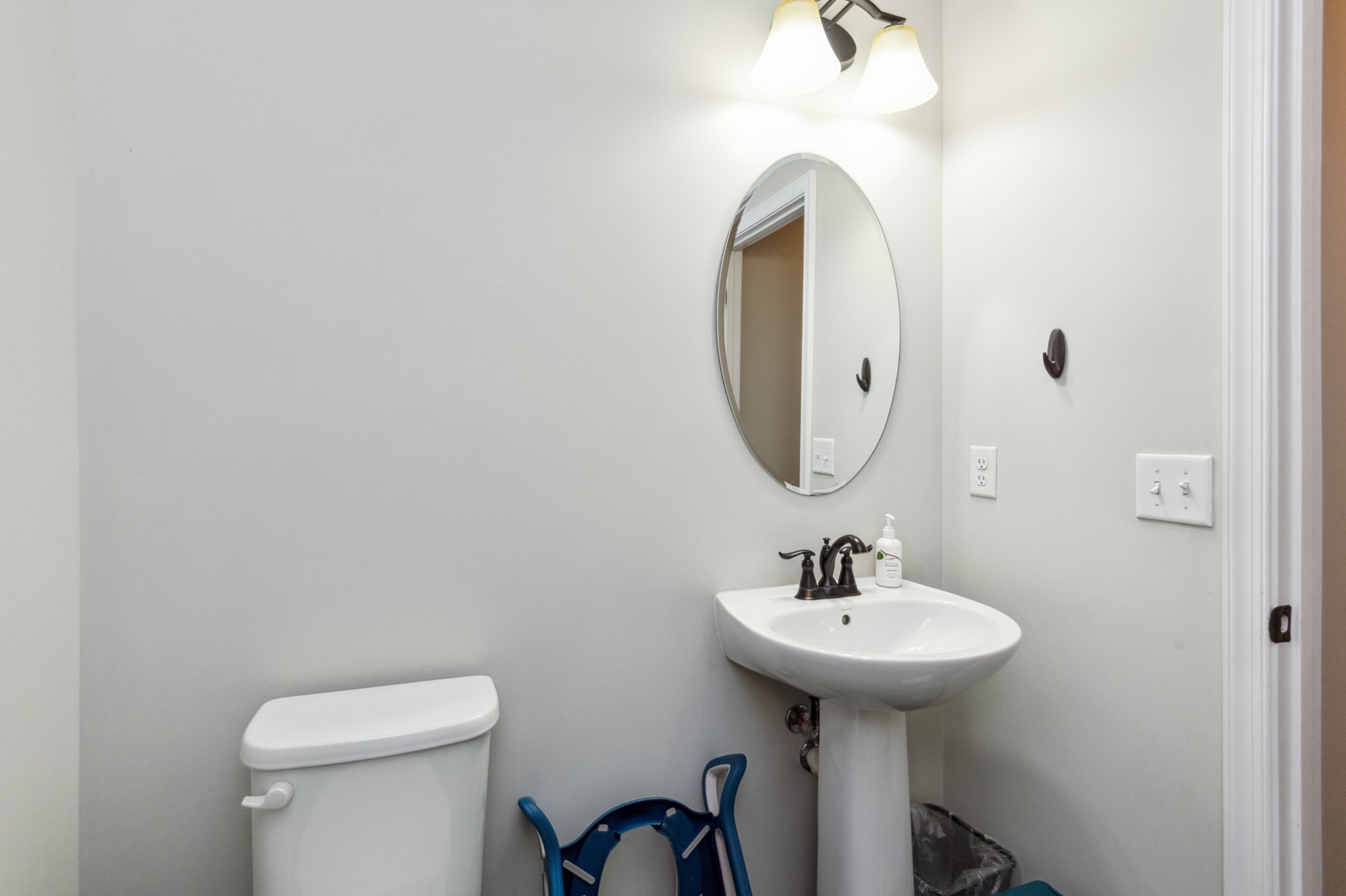 6820 Falls Ridge Lane College Grove, TN 37046 - Photo 17 of 46 a bathroom with a sink a mirror and a toilet