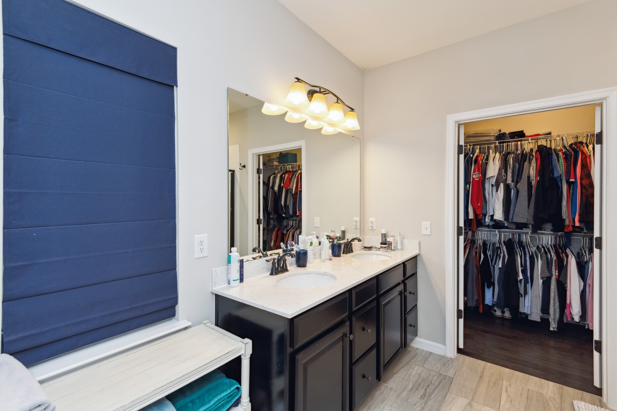 6820 Falls Ridge Lane College Grove, TN 37046 - Photo 22 of 46 a bathroom with a sink vanity and a mirror