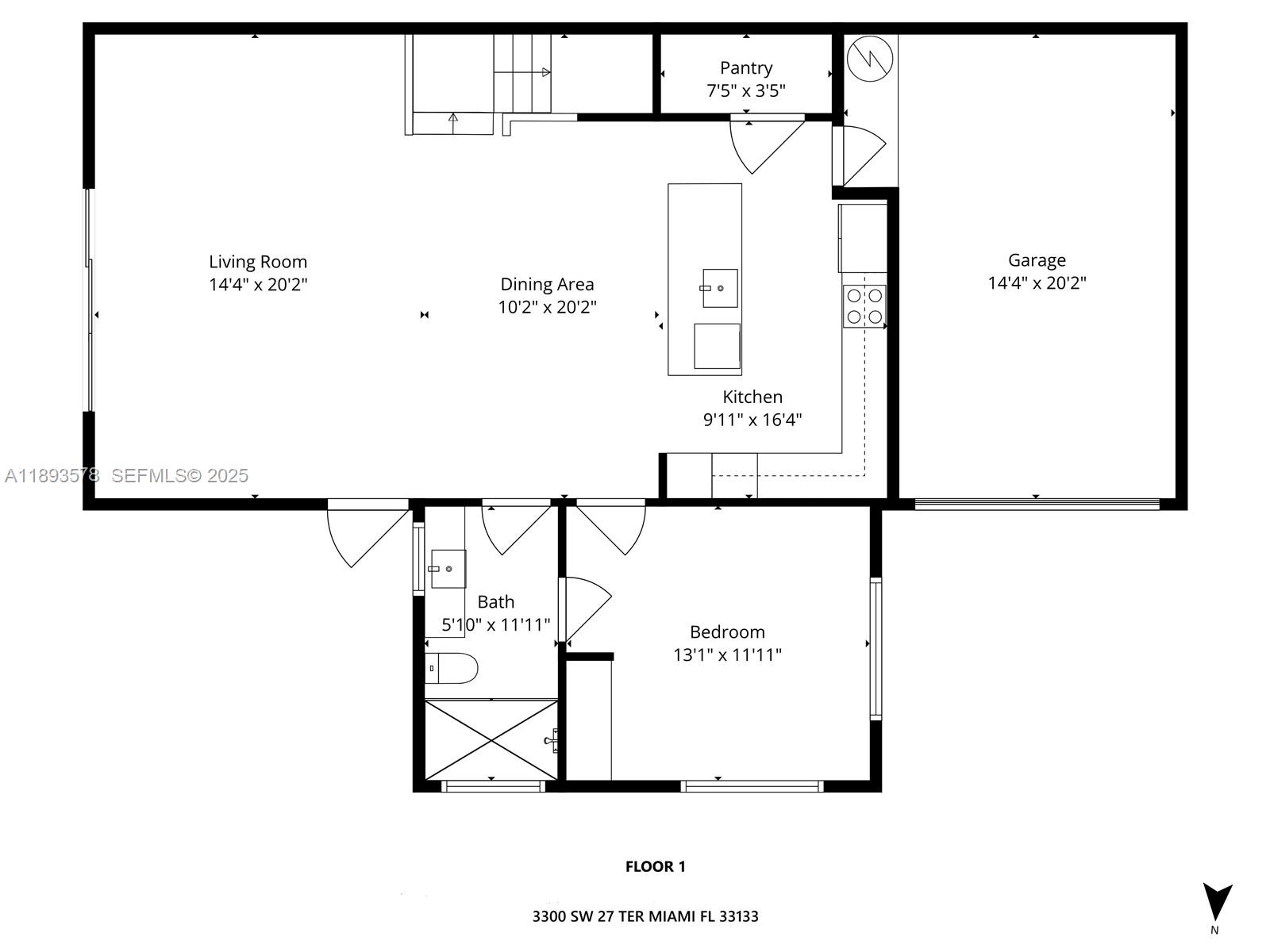 3300 Southwest 27th Terrace, Unit 3300 Miami, FL 33133 - Photo 74 of 76 Downstairs Floor Plan