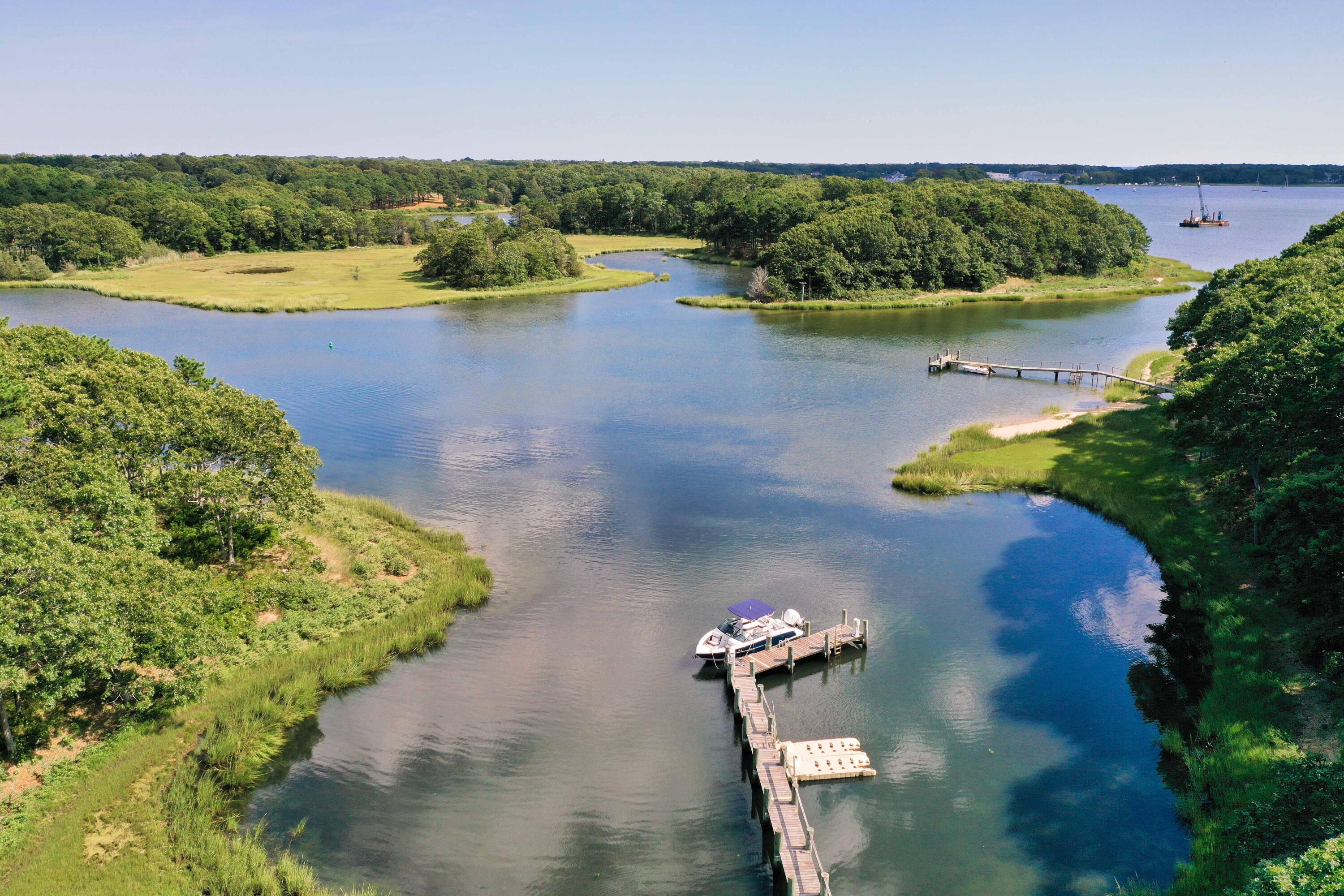 375 Baxter Neck Road Marstons Mills, MA 02648 - Photo 5 of 62 an aerial view of a house with a yard lake view and mountain view