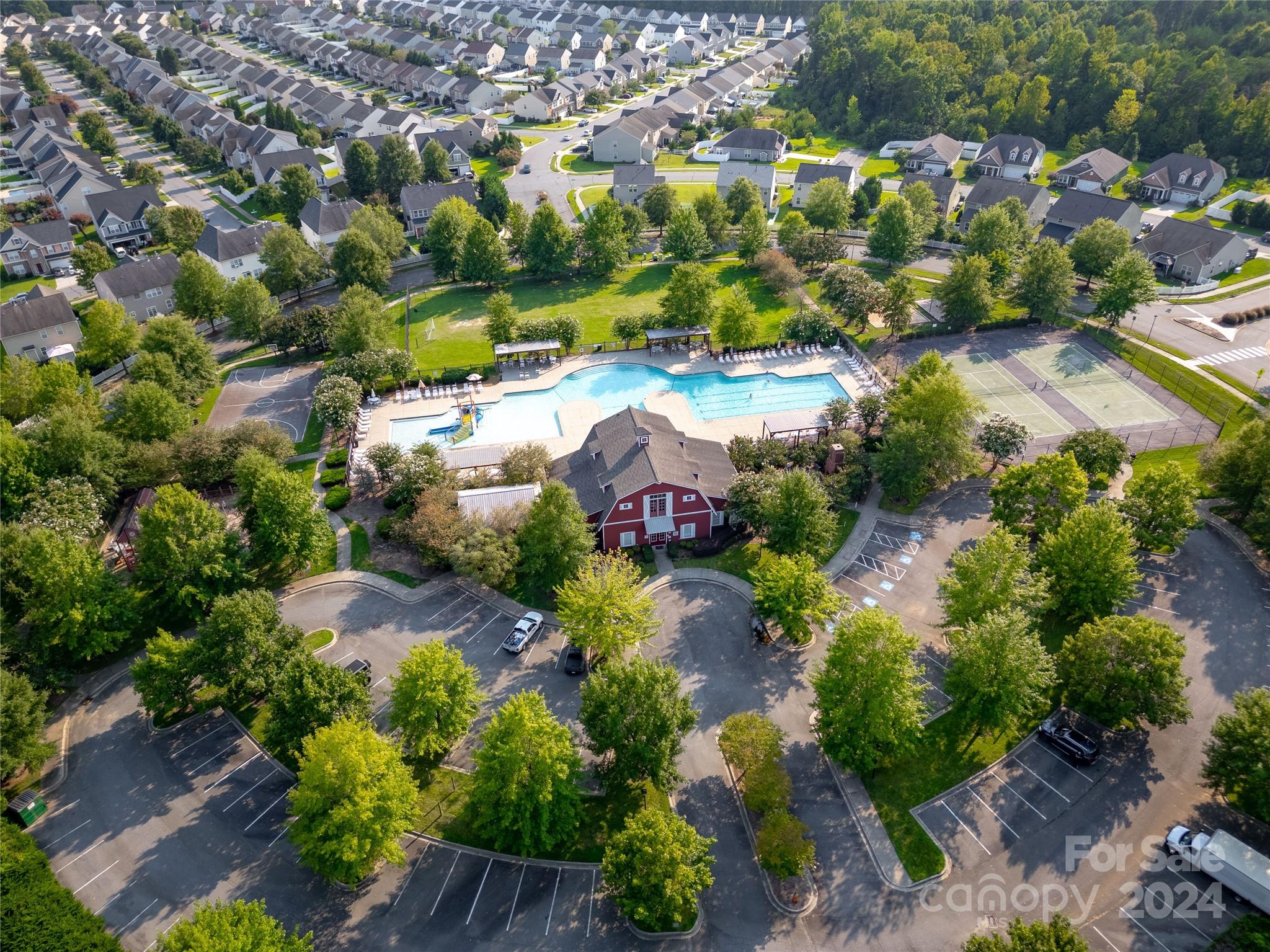 3359 Merchant Lane Davidson, NC 28036 - Photo 45 of 48 an aerial view of residential houses with outdoor space and swimming pool