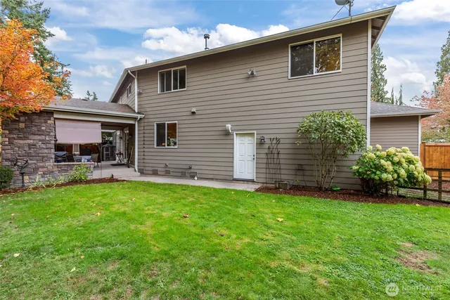 a view of a backyard with a garden