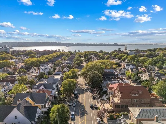 an aerial view of residential building with outdoor space