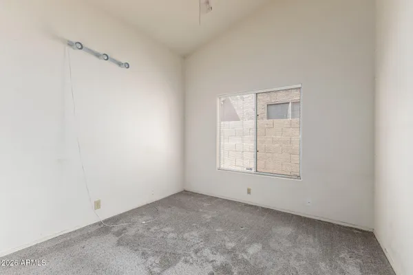 an empty room with a window