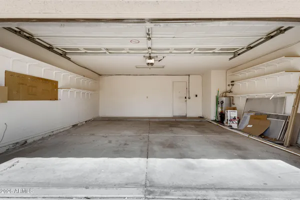 a view of a garage