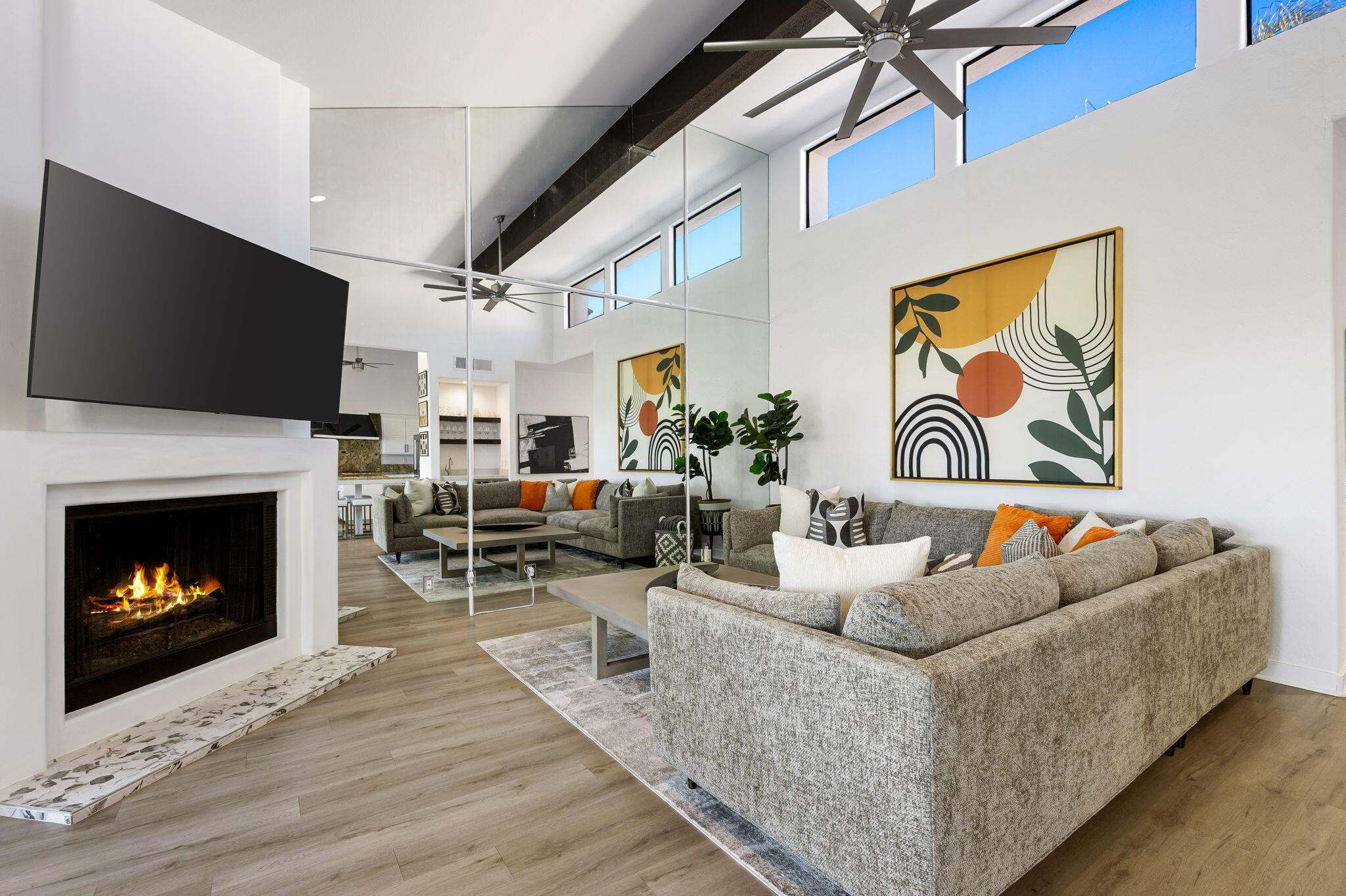 54524 Inverness Way La Quinta, CA 92253 - Photo 13 of 48 a living room with furniture and a fireplace