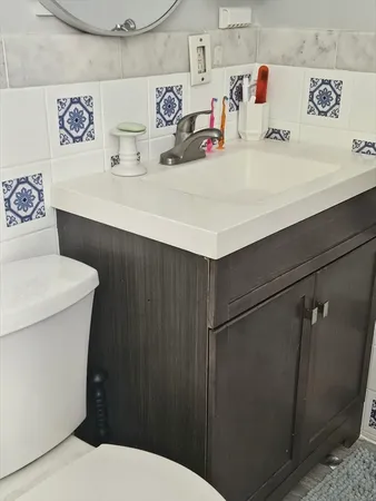 a bathroom with a sink and a toilet