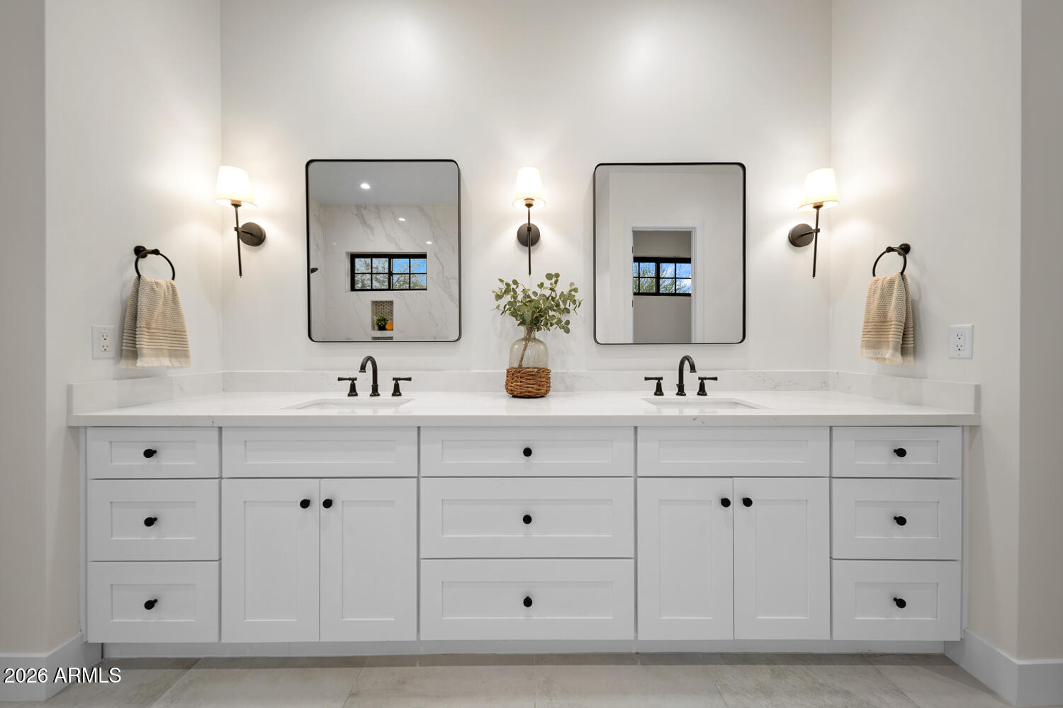 590 South Sun Road Apache Junction, AZ 85119 - Photo 30 of 68 a bathroom with a double vanity sink mirror and